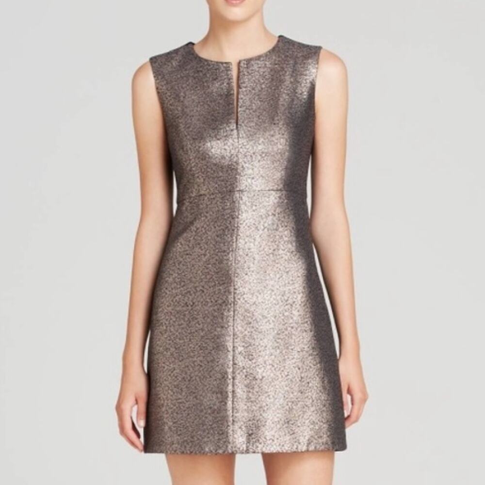 DVF Women's Diane Von‎ Furstenberg Yvette Metallic Sleeveless Knit Dress Size 8
